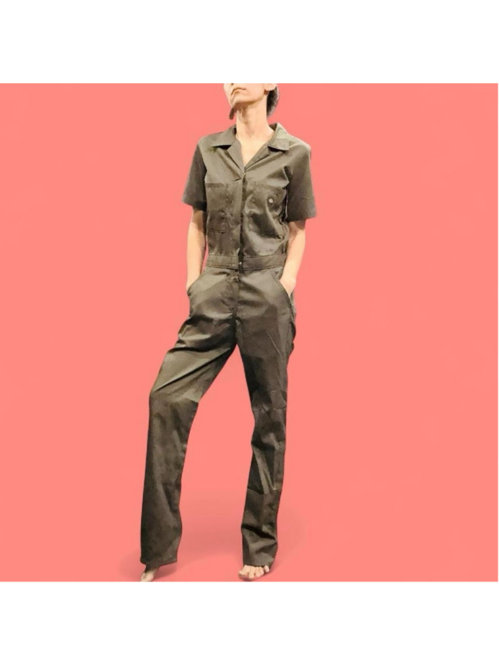Dickies Women Workwear Jumpsuit XS Olive Utility Coveralls Gorpcore Utility NEW
